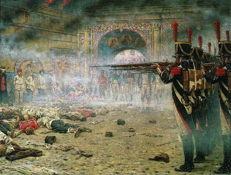 Расстрел предполагаемых поджигателей Москвы французами. Верещагин (1898)